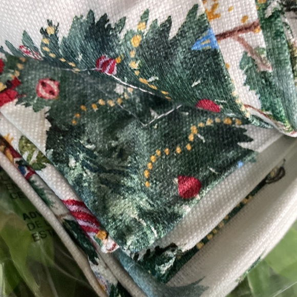 Potter Barn Rustic Charm Christmas In The Country Cotton Napkins -Set Of 4 - Picture 13 of 16